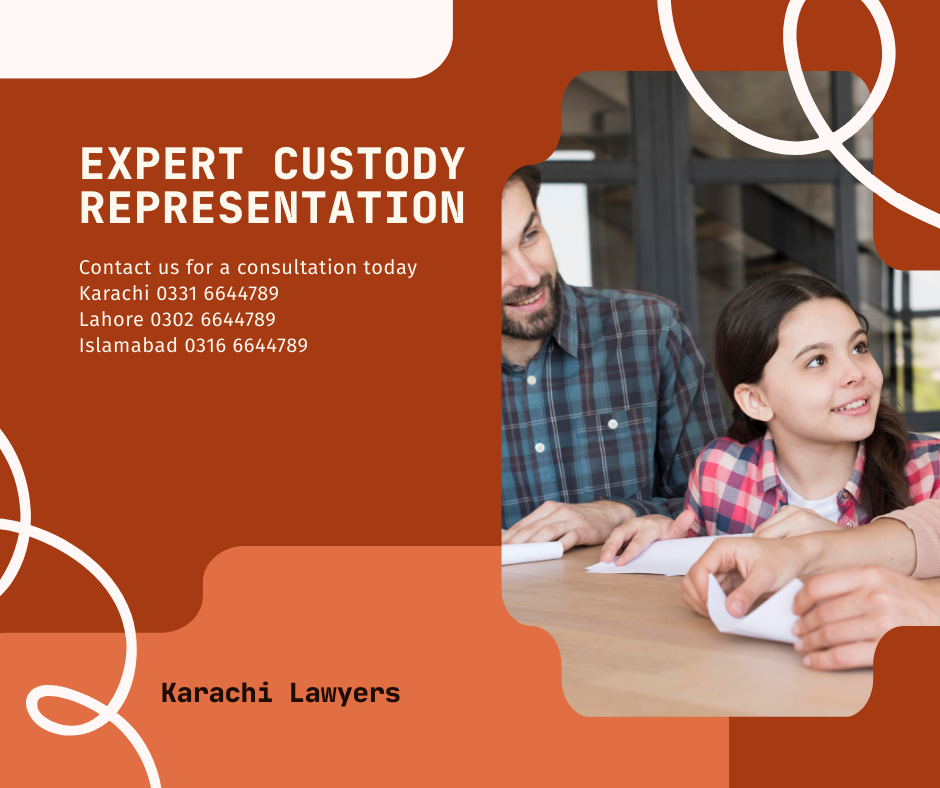 A professional banner displaying the text "Expert Child Custody Representation in Karachi – Pakistan Lawyers & Associates".